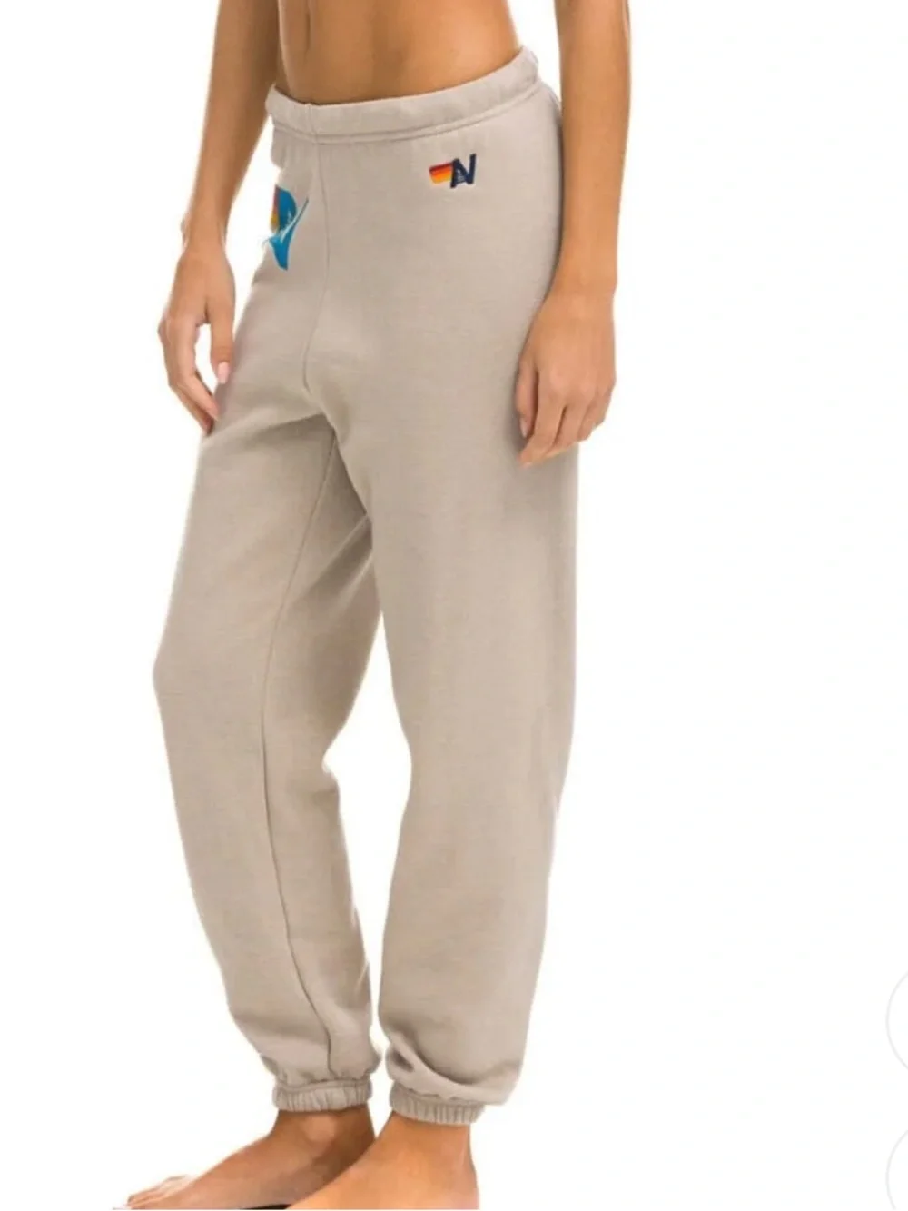 Womens Aviator Nation Neutral Sand Sweatpants - Picture 6 of 16